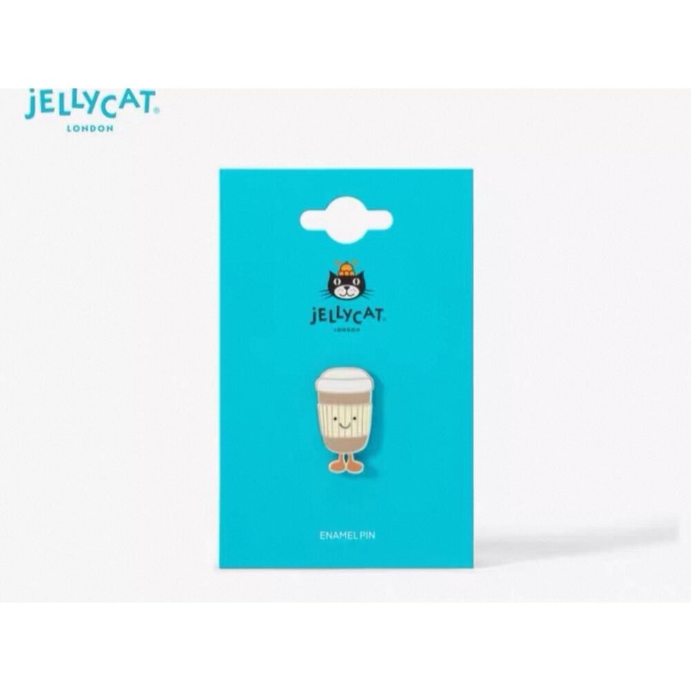 NWT jellycat official Amuseables Coffee-To-Go badge pin Limited EDITION VHTF